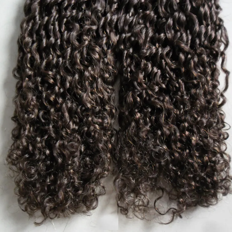# 2 Dark Brown Mongólio Kinky Curly Cabelo 200g Curly Curly Cabelo Extensões de Cabelo Fita no cabelo de extensão encaracolado