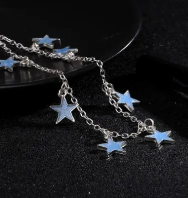 Bracelet de cheville étoile lumineuse gland argent lueur dans le noir chaîne de cheville Yoga danse pied Bracelets cheville Bracelets9925128