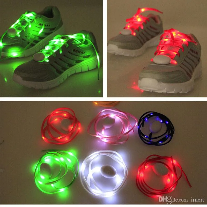 Meilleur LED Lacets Fashion Light Up Casual Sneaker Shoe Laces Disco Party Night Glowing Shoe Strings Hip-hop Dance LED Shoelace= 