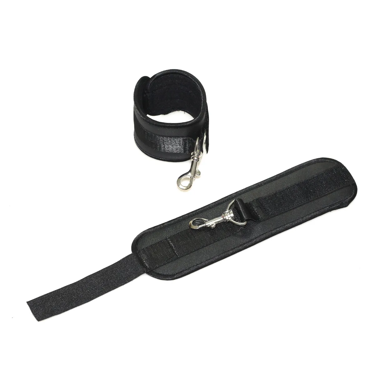 Menottes et manchettes de cheville en pu noir, équipement de bondage sur le lit, kit de poignets de bondage, équipement fétiche, sexe adulte sm, jouets 4787171