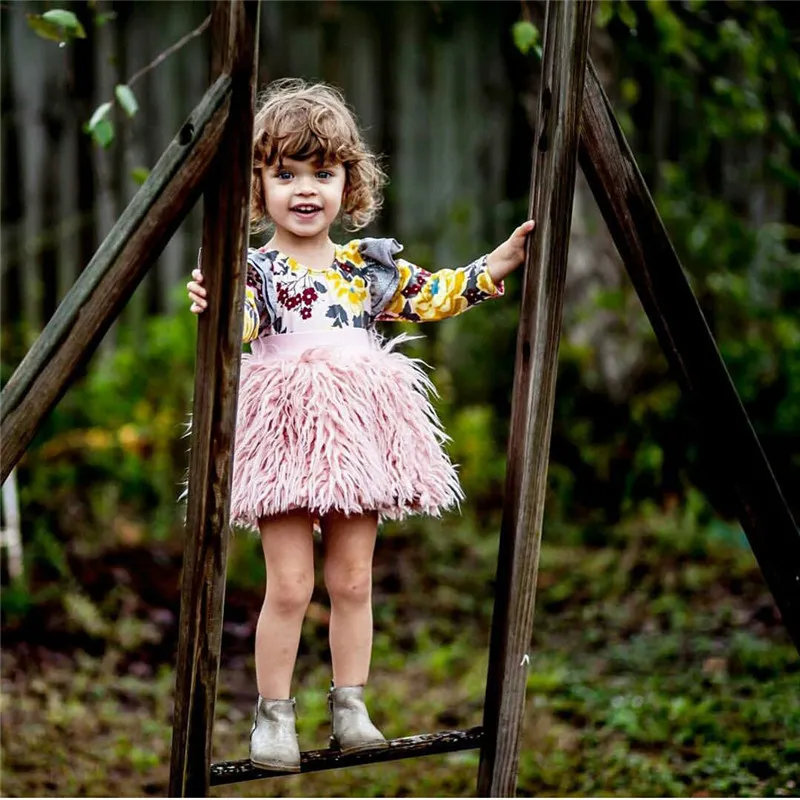 Mode baby flicka tutu kjolar toddler våren hösten rosa plysch prinsessa tjejer kjolar barn tjejer kläder barn kjol vinter för tjejer