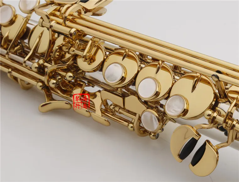Yanagisawa w037 sopran b b rakt tubsaxofon mässing silverpläterad guld nyckel b platt sax med munstycke fodral Gratis frakt