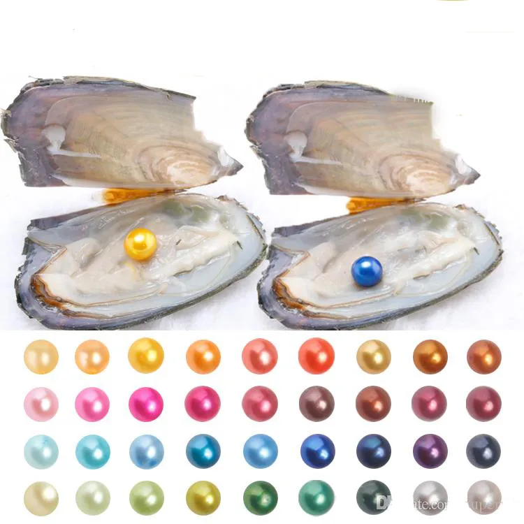 Groothandel Nieuwe Akoya Pearl Oyster 6-7mm Ronde 25 kleuren zoetwater natuurlijk gekweekt in verse oester parelmosselaanbod