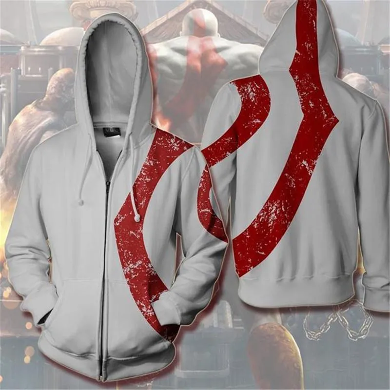 Nen God Of War Cosplay Costume Kratos Hoodie 3D Print Hooded