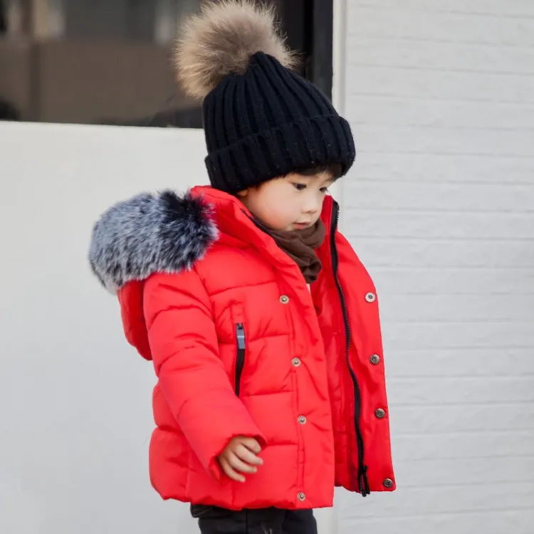 Nouvelle mode 18 ans hiver automne garçons épaissir manteaux garçon enfant manteau bébé fausse fourrure col vêtements enfants vêtements vestes2841436