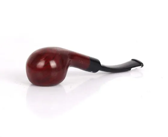 Pipa de caoba Pipa de madera hecha a mano Pequeño punto rojo Cinturón 3 mm Filtro Núcleo Tabaco