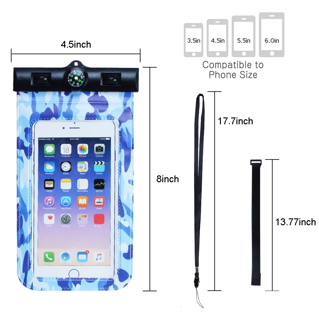 Universal Waterproof Case for Outdoor Activities Best Water Proof Dustproof Anti-oil Case for iPhone X/8/7plus/6s Samsung Etc Smart Phone