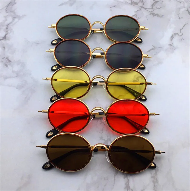 New fashion designer sunglasses 7052 oval amber color frame retort popular summer style hot selling uv400 protection eyewear