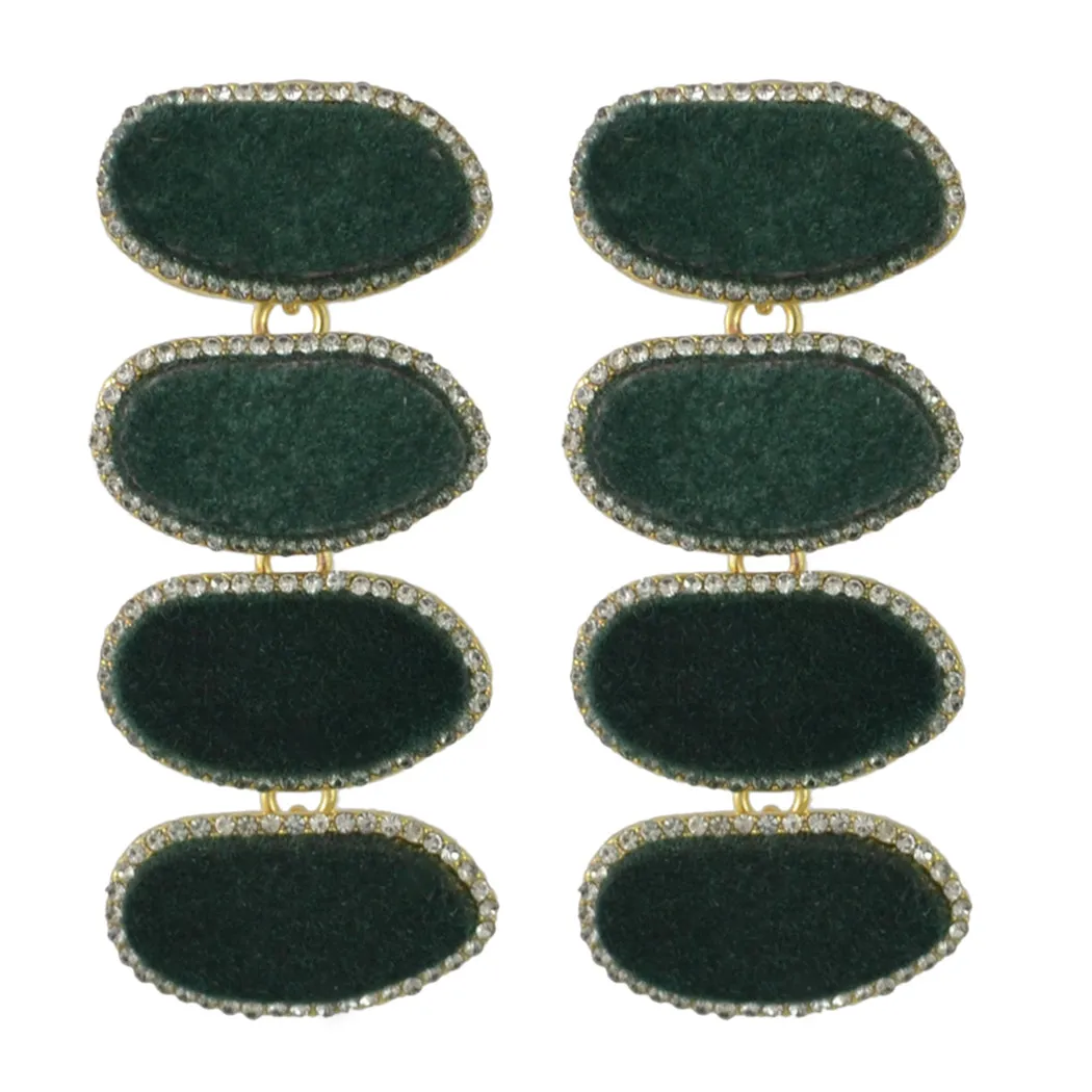 Idealway 6 Färger Bohemian Rhinestone Cotton Statement örhängen för kvinnor Party Jewelry Accessories