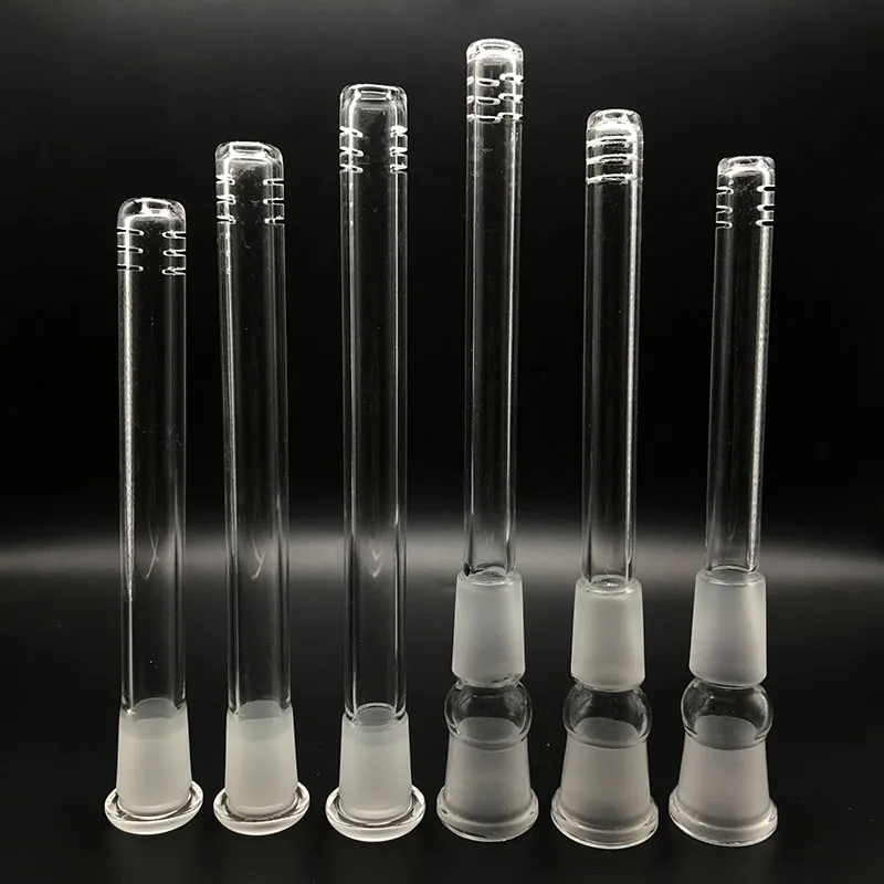 Expédition DHL !!! Adaptateurs de tige en verre 2.0 "à 6.0" en option 14mm 18mm mâle femelle tige vers le bas pour bécher bangs bangs à eau en verre