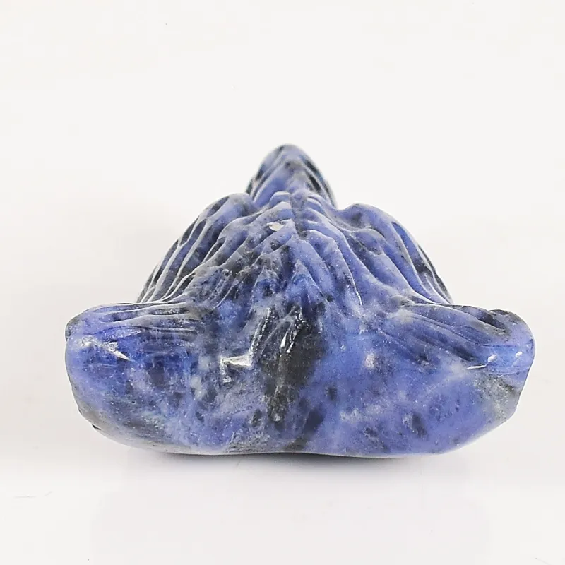 Dingsheng натуральный кристалл кварцевый нефритовый каменный синий содалит голова волка фигурка подвеска резьба камня животных череп рейки камни ремесло
