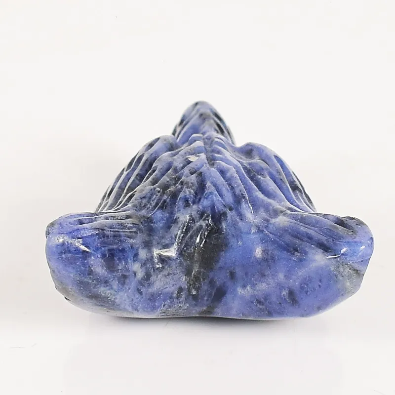 DingSheng Natural Crystal Quartz Jade Stone Blue Sodalite Wolf Head Figurine Pendant Carving Stone Animal Skull Reiki Stones Craft