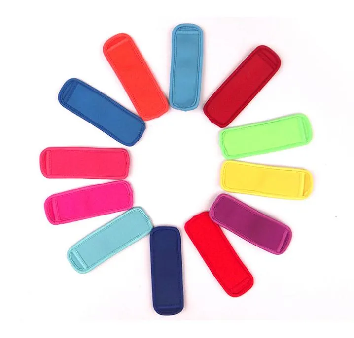 Supports Popsicle Pop Ice Sleeves Congélateur Pop titulaires 15x4.2cm pour Enfants Cuisine D'été Outils Popsicle manche 12 couleur SN084