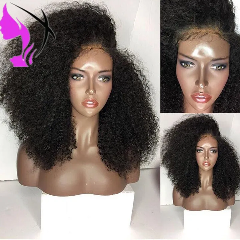 Parrucca capelli in pizzo lungo nero/rosso/marrone a densità 180 densità Parrucche anteriori in pizzo sintetico riccio afro crespo le donne nere