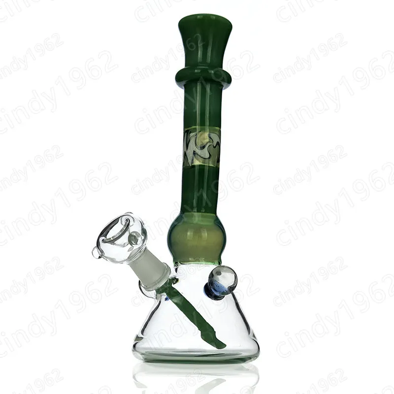 Beaker Bong Pipe à eau en verre Couleur verte Bongs en verre uniques 8.7