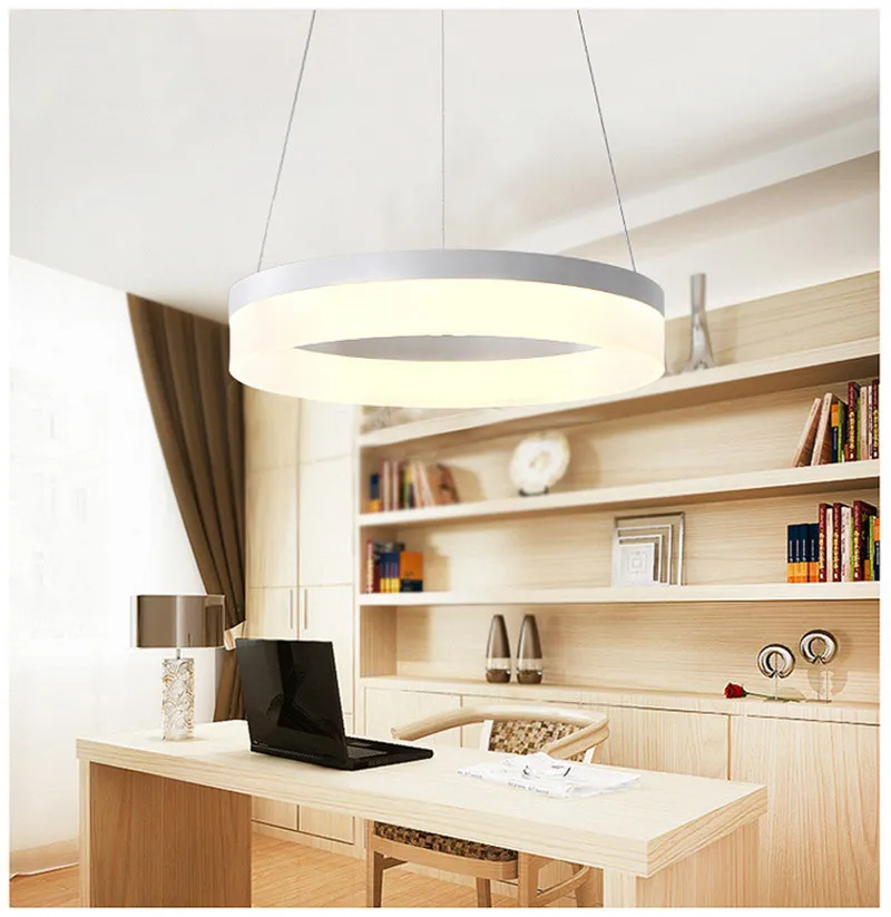 Nordic Kreisförmige Acryl Pendelleuchte Postmoderne Mode Schlafzimmer Fisch Linie Restaurant Kronleuchter für Tagungsraum Arbeitszimmer Lampe