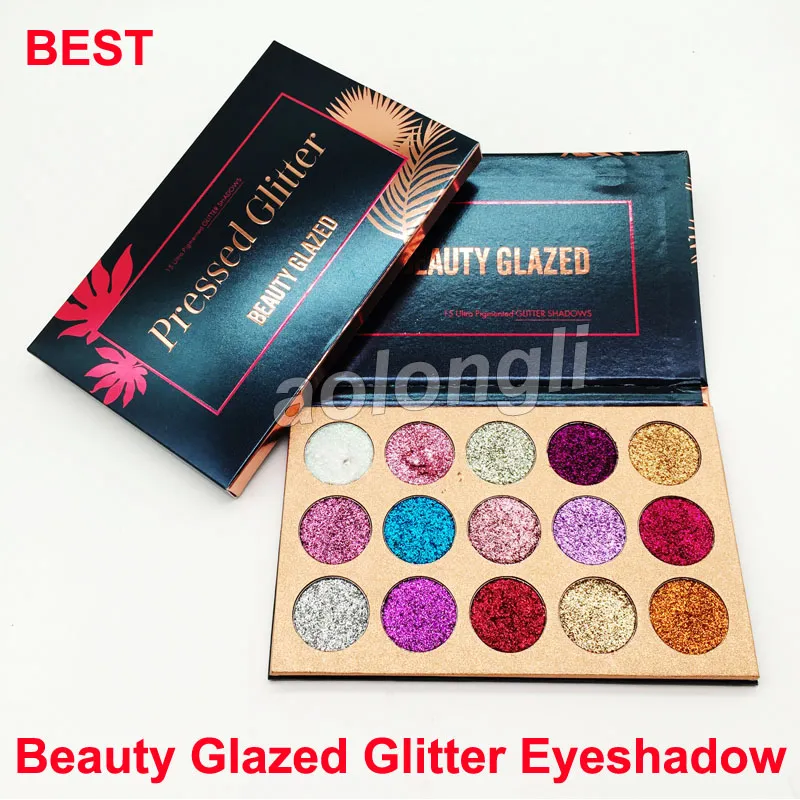 In magazzino Bellezza Glazed Eye Shadow Palette 15 Colori Glitter Eyeshadow Tavolozza Trucco Ultra Shimmer Halloween Brand Brand Cosmetico DHL