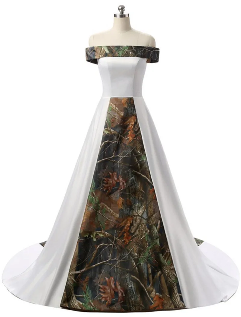 ストラップレスサテンレースアッププラスサイズのブライダルガウンヴェスティドデノヴィアBA01の2018新しいセクシーな長い迷彩のウェディングドレス