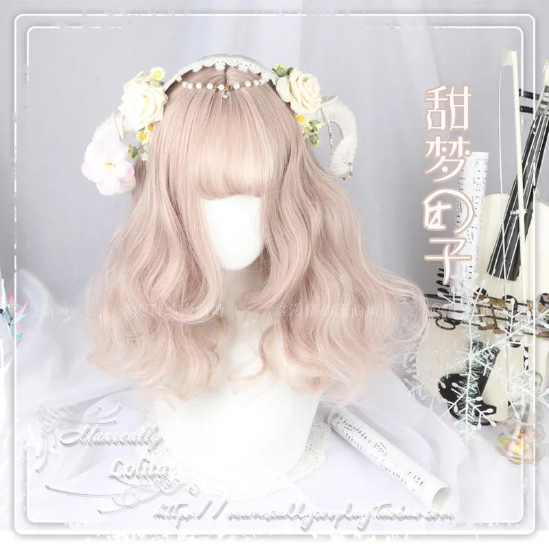 Parrucca da principessa da donna Dolly giapponese con capelli ricci dolce Lolita Harajuku da sogno