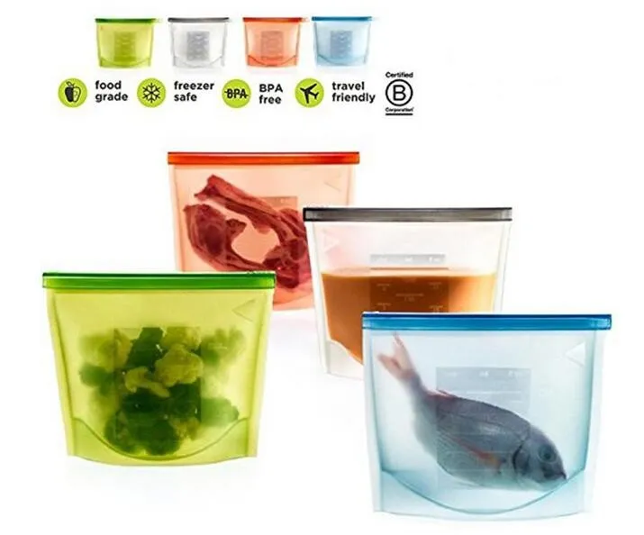 Sac de conservation des aliments en Silicone réutilisable, récipient de stockage des aliments hermétique, sac de cuisson polyvalent, ustensile de cuisine