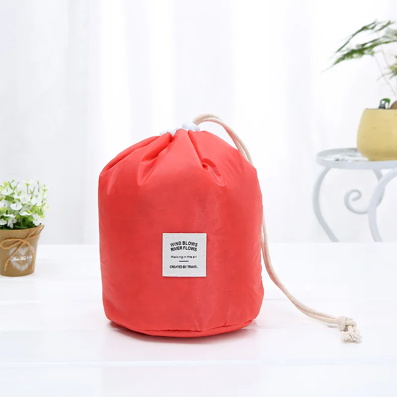 Waterproof Bucket Shape Storage Bags Polyster Travel Makeup Cosmetic Bag Wash Organizer Drawstring Bag