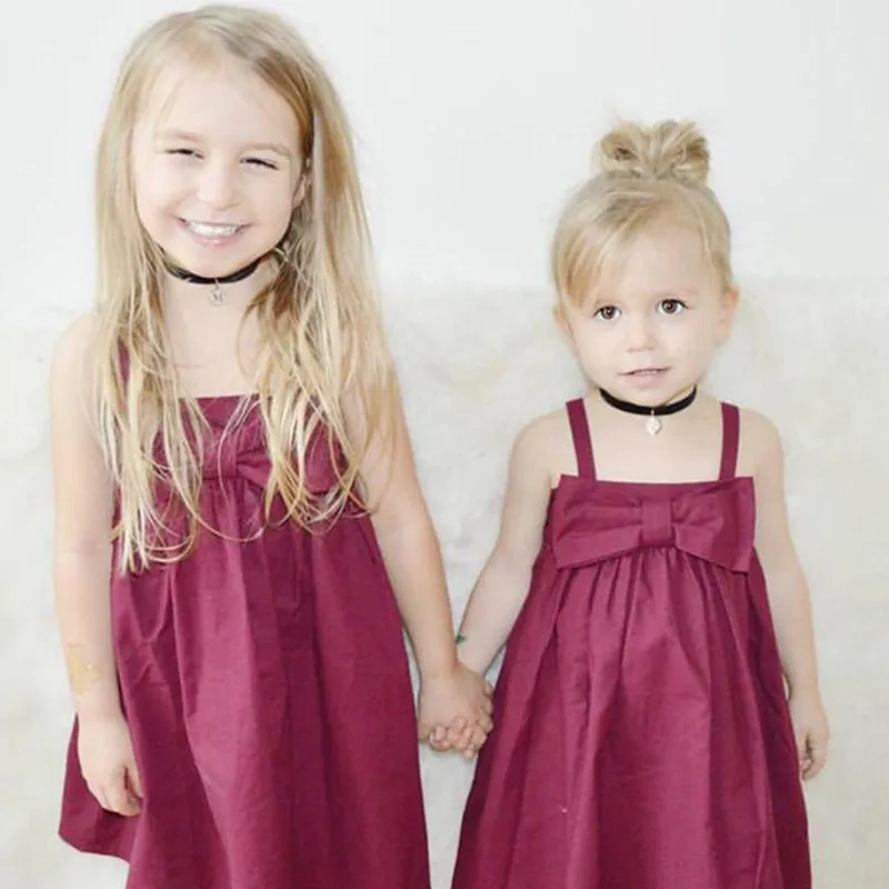 2018 summer dress cotton vest 2018 Summer Girls Dresses Baby Clothes Toddler Girls Clothing Kids Sundress Bowknot Suspender Red Sleeveless Vest Dress Outfit for Baby 0-3Y