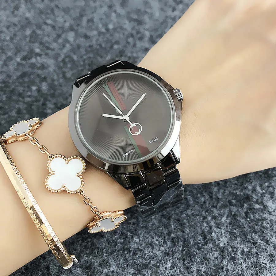 Marque Watch Women Ladies Girl Style Metal Steel Band Quartz Wrist Watches 45