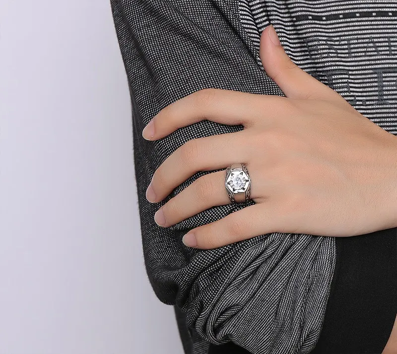 Высокое качество мужские кольца серебристого цвета из нержавеющей стали кольцо класса люкс циркон ювелирные изделия кольца женский подарок оптом