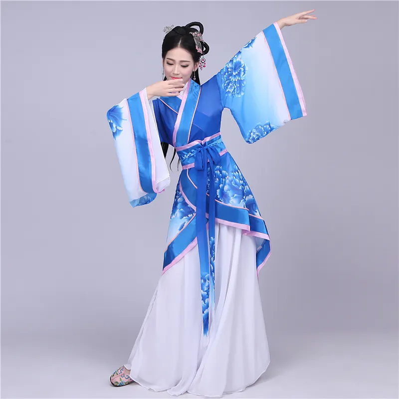 Kinesisk gammal kostymkläder Fairy Dance Blue and White Hanfu Kvinna Le Chinois Ancien Costume de Vetements Disfraz de Chino