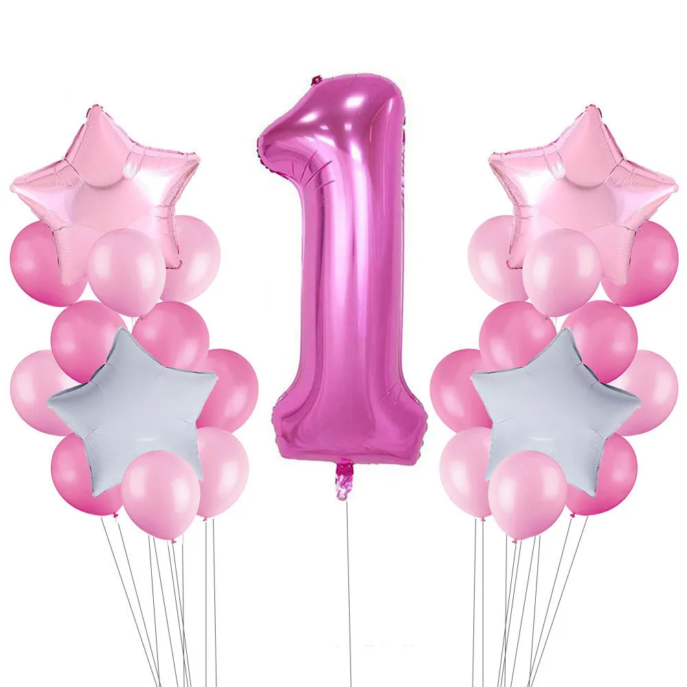 1 An Bébé Douche Anniversaire Numéro 1 Feuille Ballons Garçon