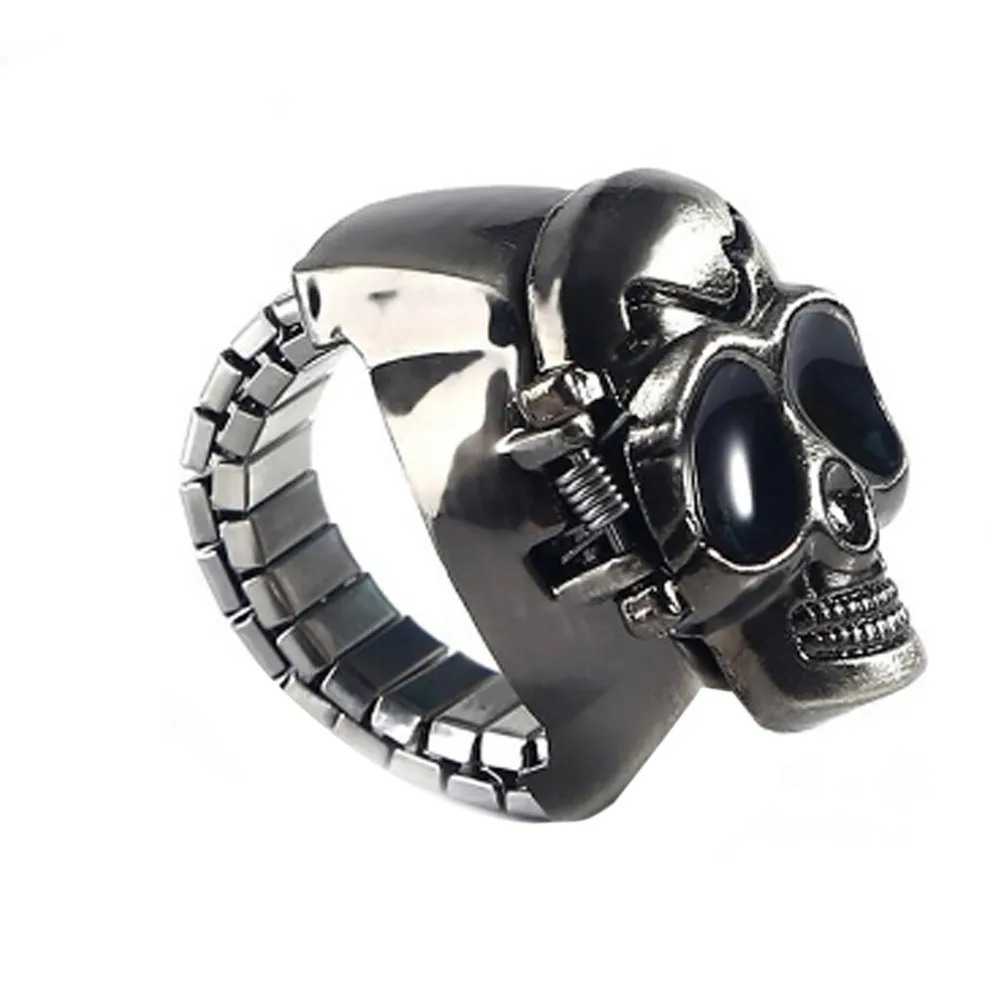 Punk Unisex Vintage Fingure Ring Watch Men Hour Clock New Fashion Watch Skull Male Montre Homme