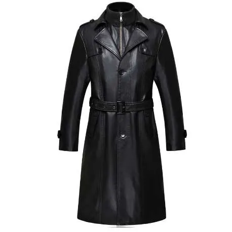 6688 New Fashion Men Winter Clothes Genuine Leather Coat