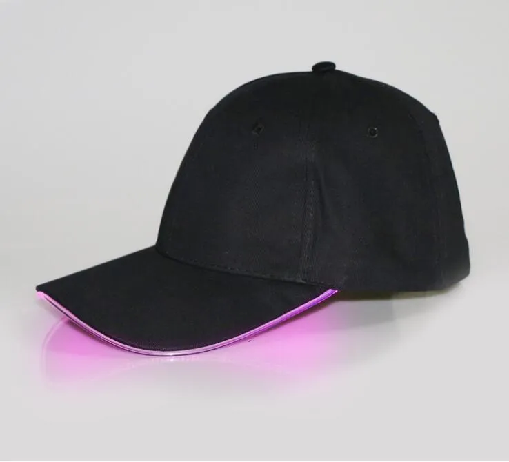 New Arrive LED Light Hat Glow Hat Black Fabric For Adult Baseball Caps Luminous For Selection Adjustment Size Xmas Party