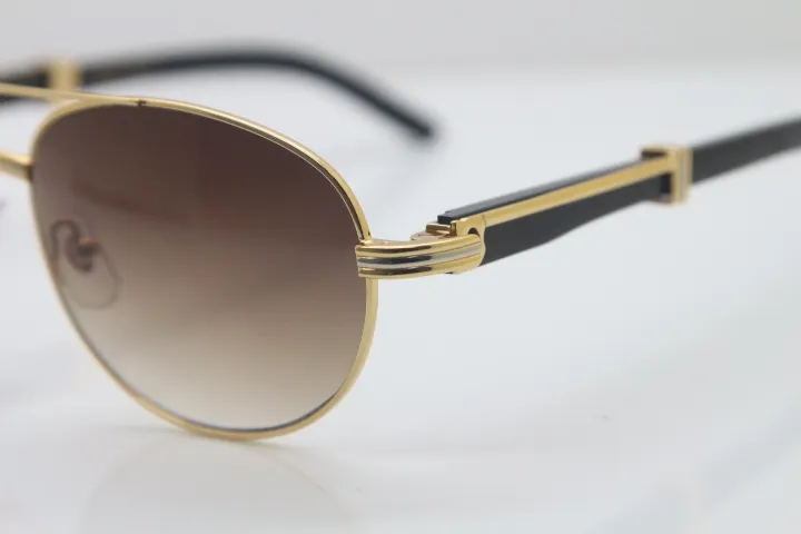 18K Gold Schwarz Büffelhornbrille Männer Ct569 Runde Metall Sonnenbrille Ganze C Dekoration Brille Rahmen Brillen Mode Acces7258746