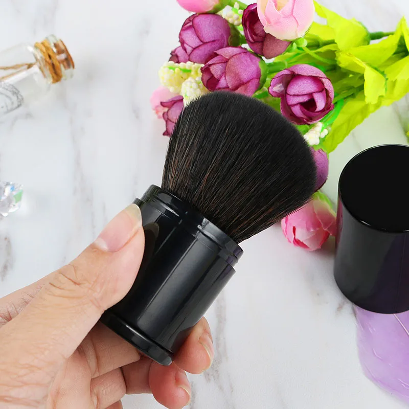 Big Powder Black Retractable Makeup Brushes Foundation Blusher Concealer Cream Kabuki Brush Cosmetic Beauty Tools