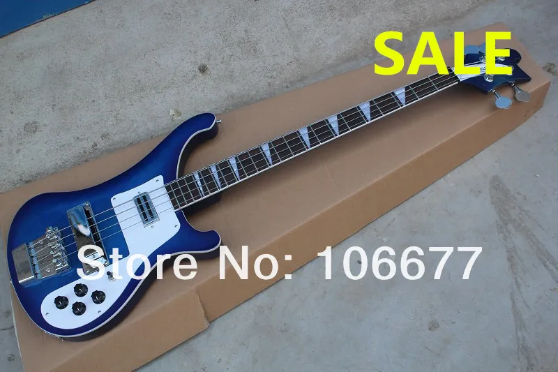 Kostenloser Versand Custom Nice Blue 4 Saiten Bassgitarre 4003 Rick E-Bass Südkorea importierte Zubehör