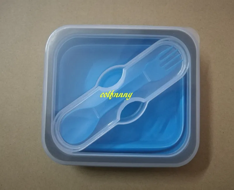 1 pz/lotto Spedizione Gratuita In Silicone Pieghevole Scatole di Pranzo Microonde Scatola di Pranzo All'aperto Contenitore di Alimento Bento Box Stoviglie Da Cucina