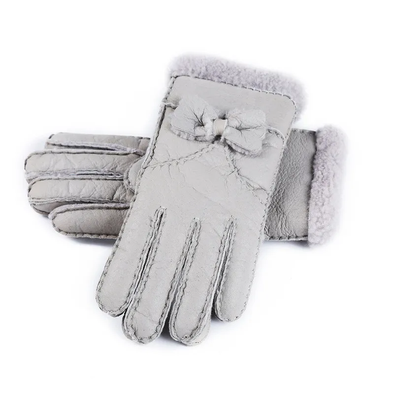 Nowe kobiety Bownot Wysokiej jakości skórzane rękawiczki wełniane rękawiczki wełniane Assurance 8255977