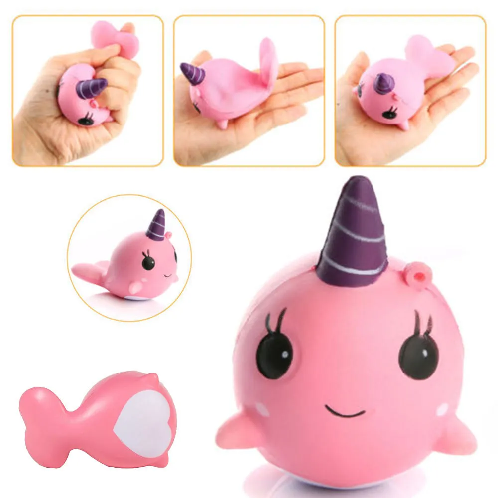 Squishy Narwhal Unicorn Whale Slow Rising Squeeze Doll Narwal Squishies