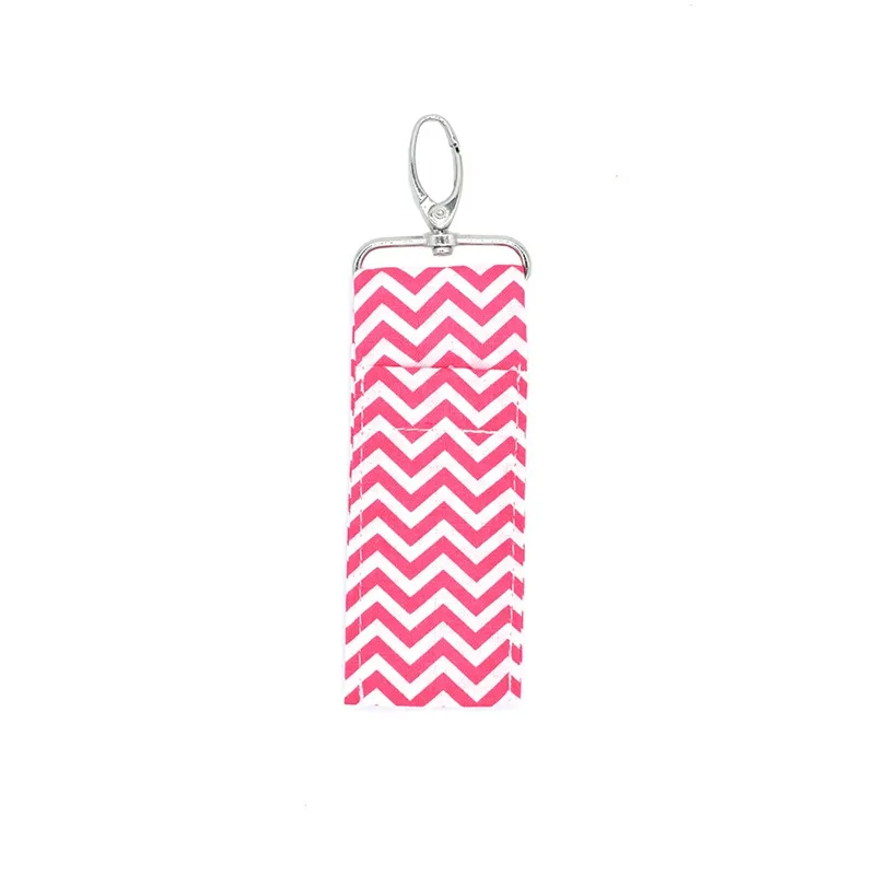 chevron batom titular ripple de algodão chapstick titular keychain bolsa de batom lip balm chaveiro mães presente meninas