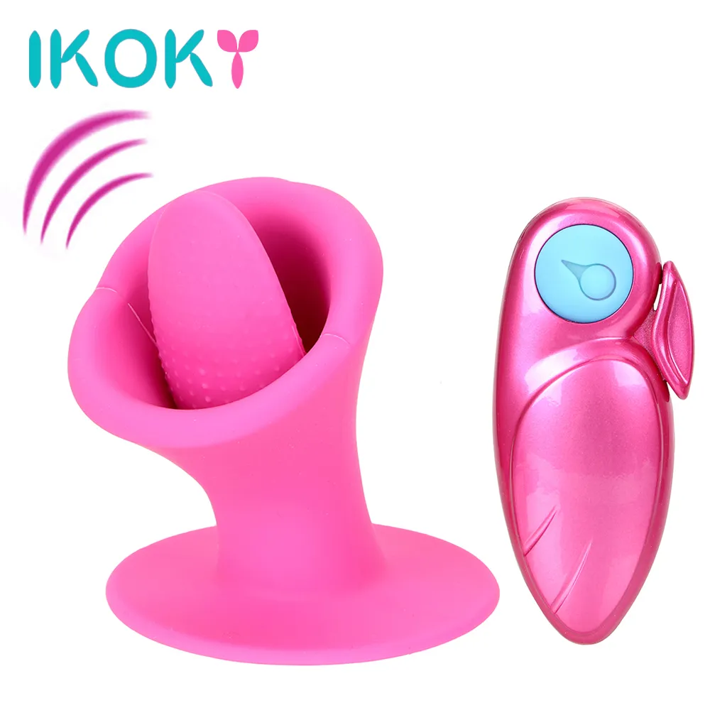 IKOKY Tongue Vibrator Suck Licking 10 Speed Nipple Clitoris Stimulator Oral Sex Massager Female Masturbator Sex Toys for Women S18101905