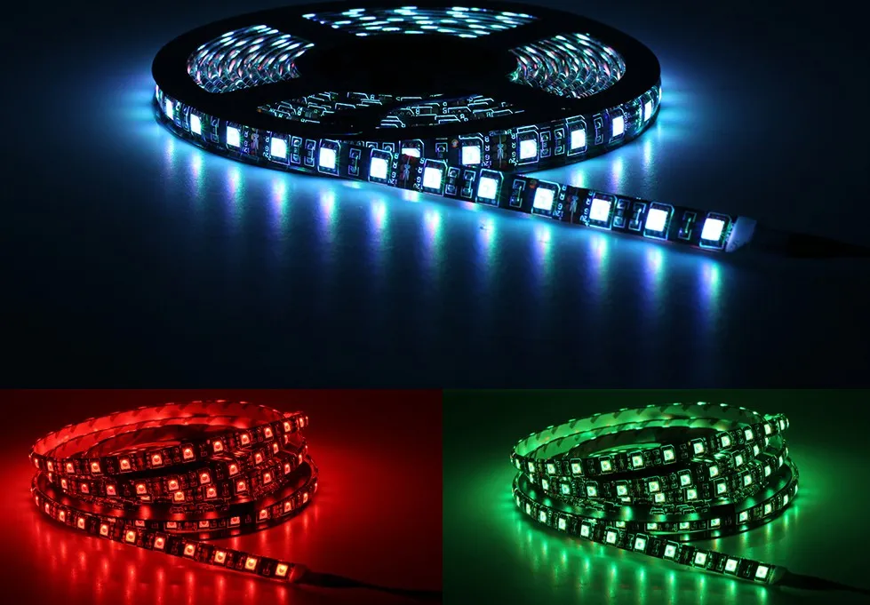 5050 RGB LED Paski DC12V 5M 300 LED Fleixle Neon Lampy Światła łańcuchowe + 17keys RF Remote Controller + 12 V 3A Zasilanie LLFA