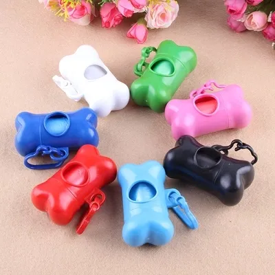 Pet Dog Bone Style Case for Poop Waste Bags Bone Dispenser Pet Products Free Shipping