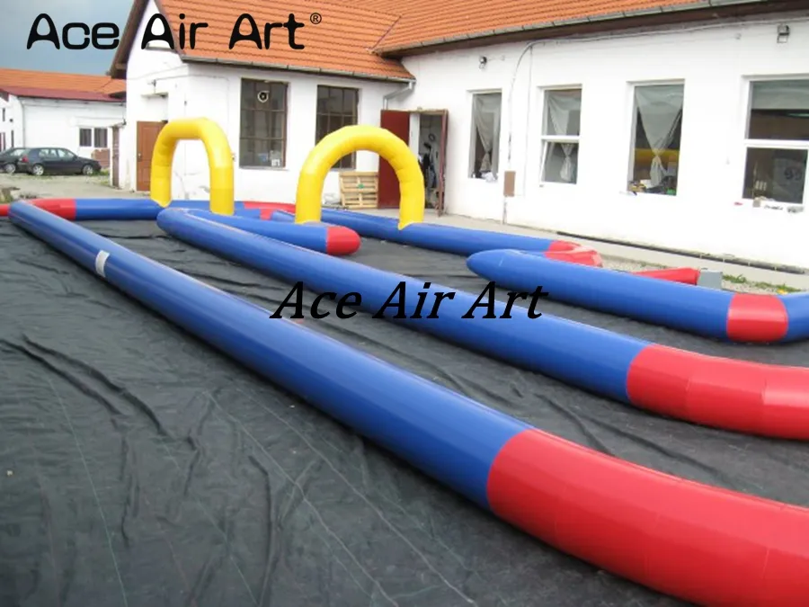 من باب إلى باب عالي الجودة منحني مسار ترفيهي للأطفال قابل للنفخ لسباق سيارات الطفل وبيعه من قبل Ace Air Art