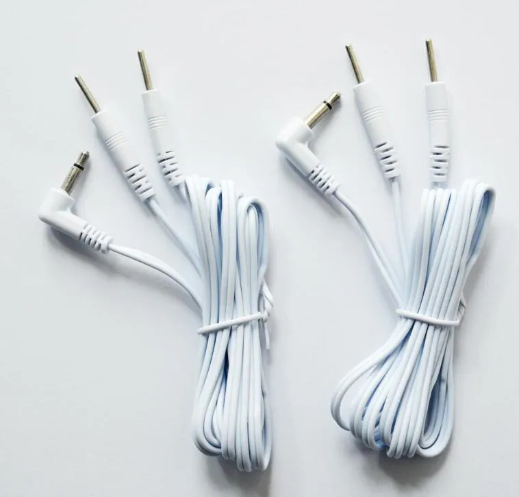 Tens Unit Lead Wires - 3.5mm plug to Two 2mm Pin Connectors Cable