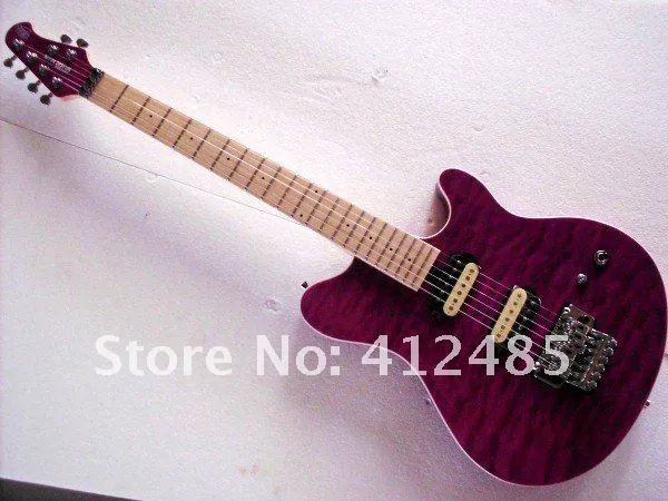 Frete grátis estilo New arrival MUSIc MAN ernie bola assinatura guitarra elétrica em roxo Atacado Guitarras