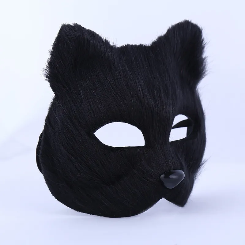 Halloween masquerade party masker djur halv ansikte mask hårig sexig räv ansiktsmask klädd upp vizard masker för