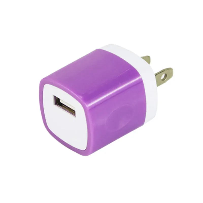 Chargeur mural adaptateur de voyage 5V 1A coloré maison prise américaine chargeur USB pour téléphone Android tablette PC universel USA Version6336006