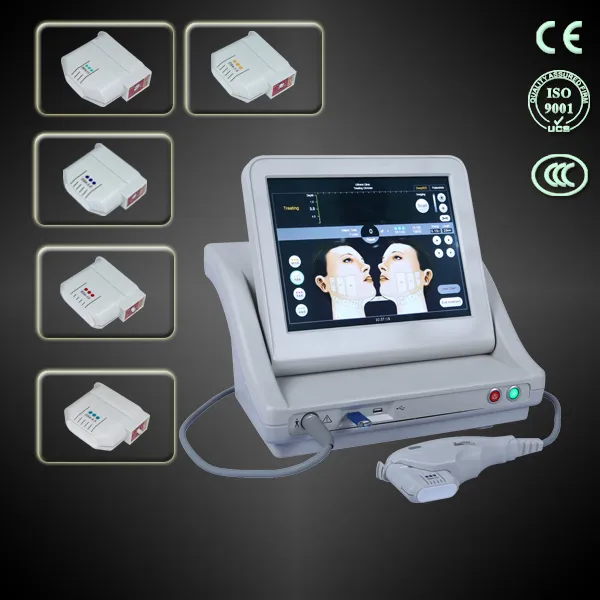 Medizinisches HIFU-HIFU-Gerät mit hochintensivem fokussiertem Ultraschall zur Gesichtsstraffung und Faltenentfernung mit 5 Spitzen und 10.000 Schüssen