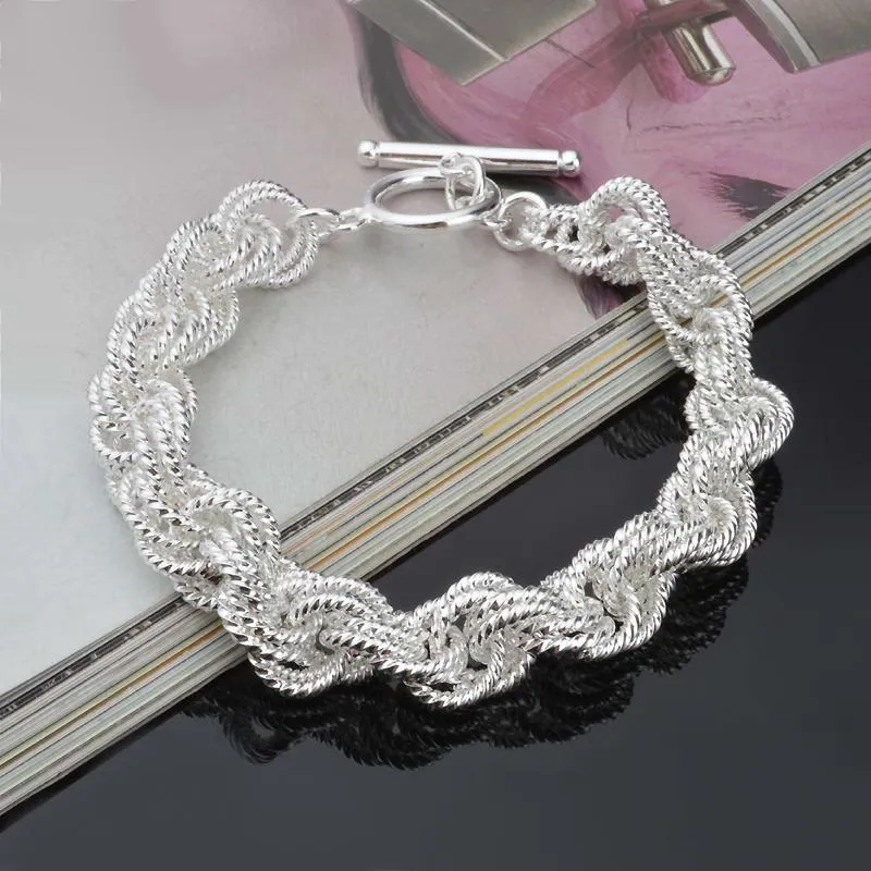 2018 Новая мода 925 серебряные браслеты высокого класса Стерлинговые серебряные браслеты для свадьбы женские ювелирные изделия мужчины браслет
